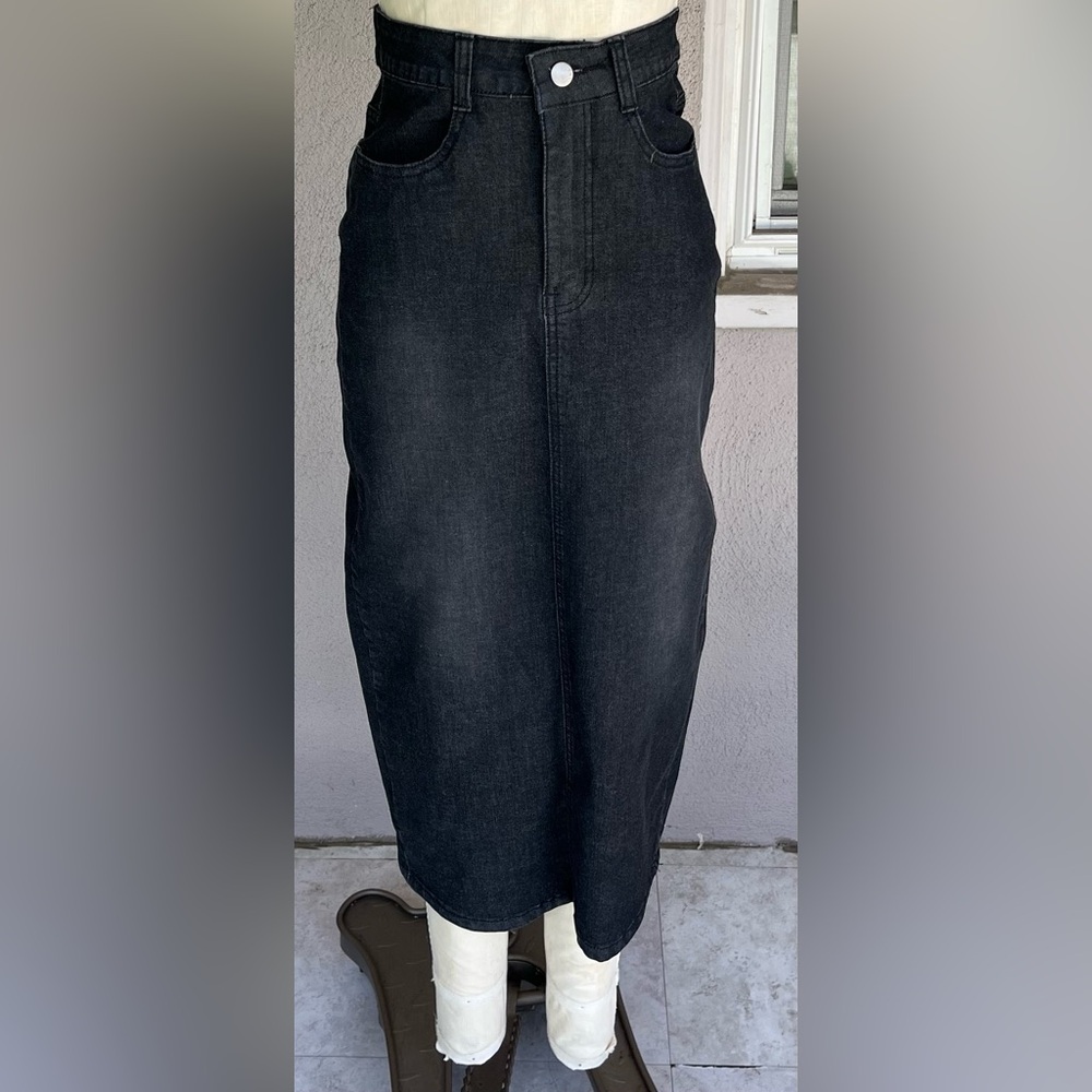 Women's Black Denim Skirt